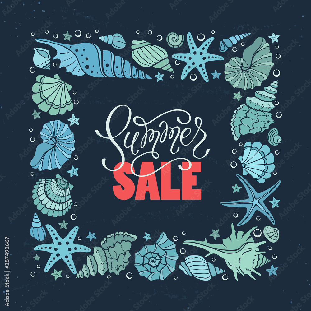 Fototapeta premium sea shells illustration