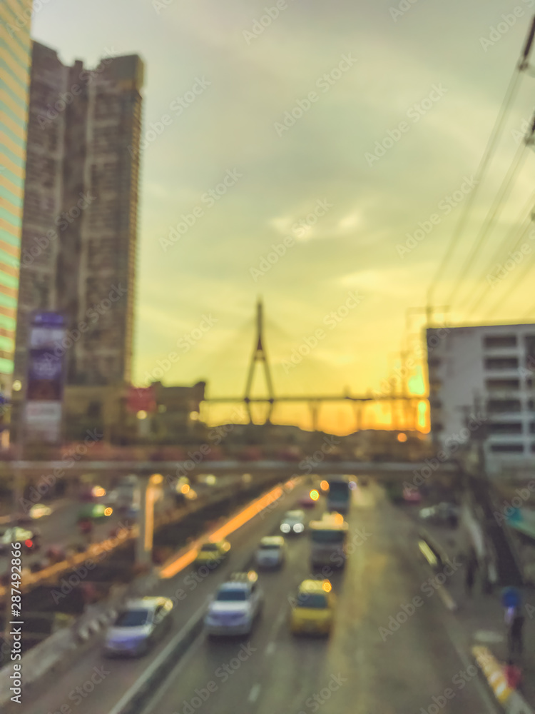 Blur of traffic in the city