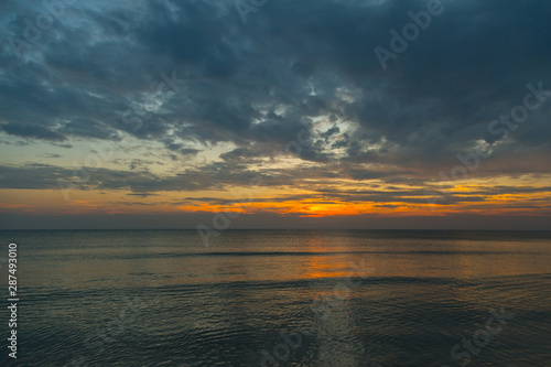 Siluette sunset at the beach