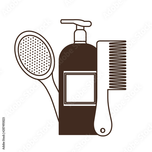 professional hairdressing tools on white background