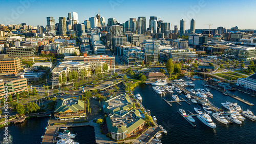 Aerial footage of the Seattle Skyline photo