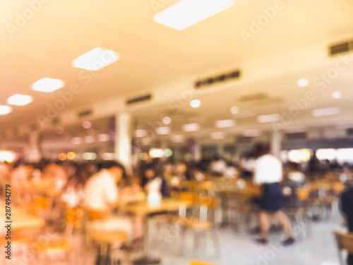 blur of people at canteen or food court