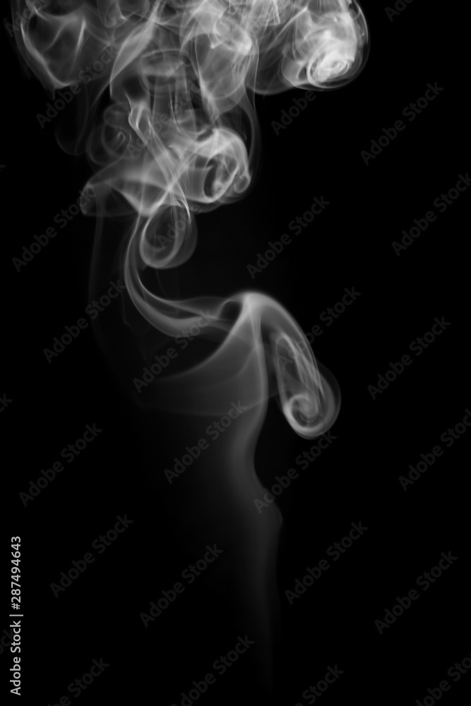 Obraz premium White smoke abstract on black background, fire design