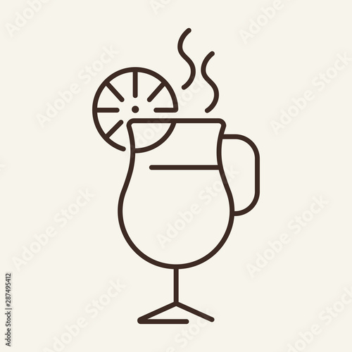 Mulled wine line icon