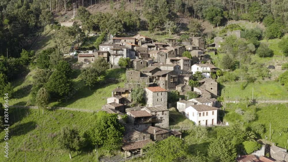 Aerial View Of Ancient Village In The Mountains Aerial View Of Ancient Village In The Mountains