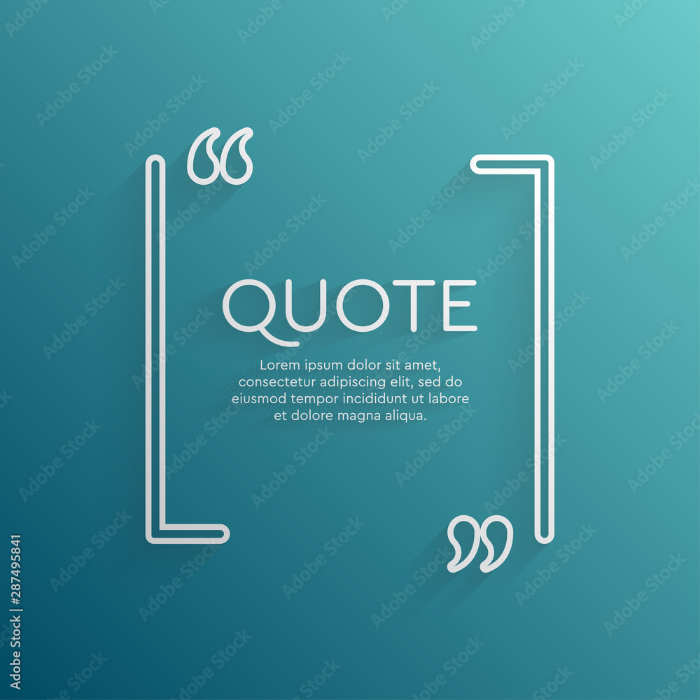 Vector template blank square creative white quote Vector template blank square creative white quote