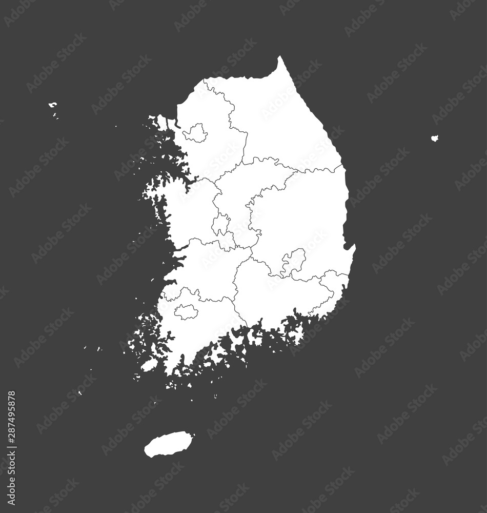 South Korea country map background vector template