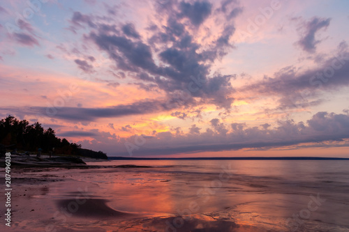 Pink and Purple Sunset over Lake Superior from Pictured Rocks National Lakeshore