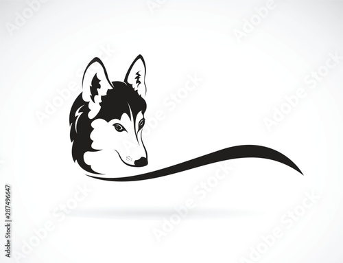 Vector of siberian husky dog head design on white background. Pet. Animal. Easy editable layered vector illustration.