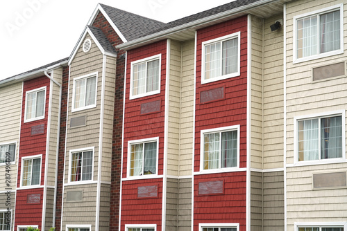 close up on modern rental apartment buildings