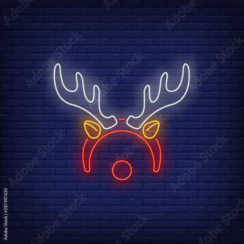 Reindeer antlers and nose neon sign