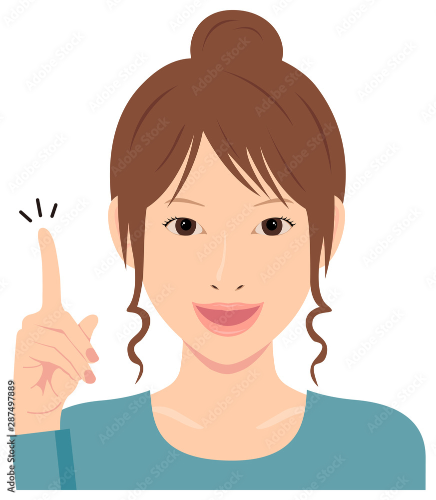 Young woman vector illustration (upper body) / idea,inspiration, good point, recommendation Young woman vector illustration (upper body) / idea,inspiration, good point, recommendation