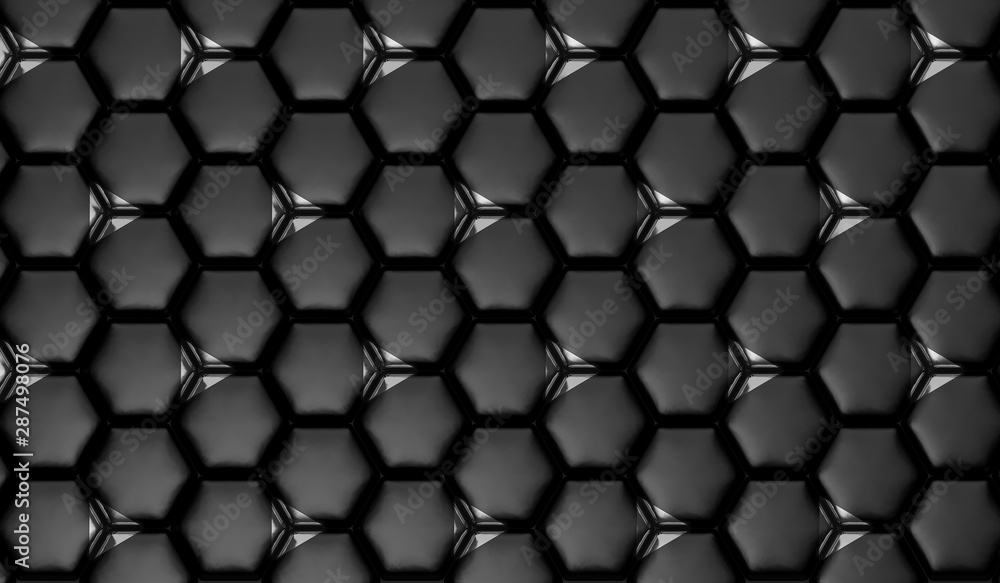 Black geometric background with silver triangles. 3D rendering. Black geometric background with silver triangles. 3D rendering.