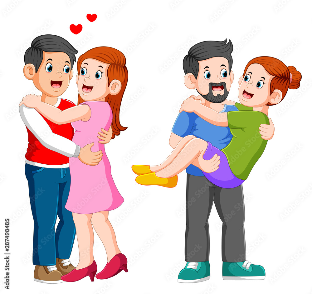Couple in love. Man and woman embracing each other affectionately Couple in love. Man and woman embracing each other affectionately