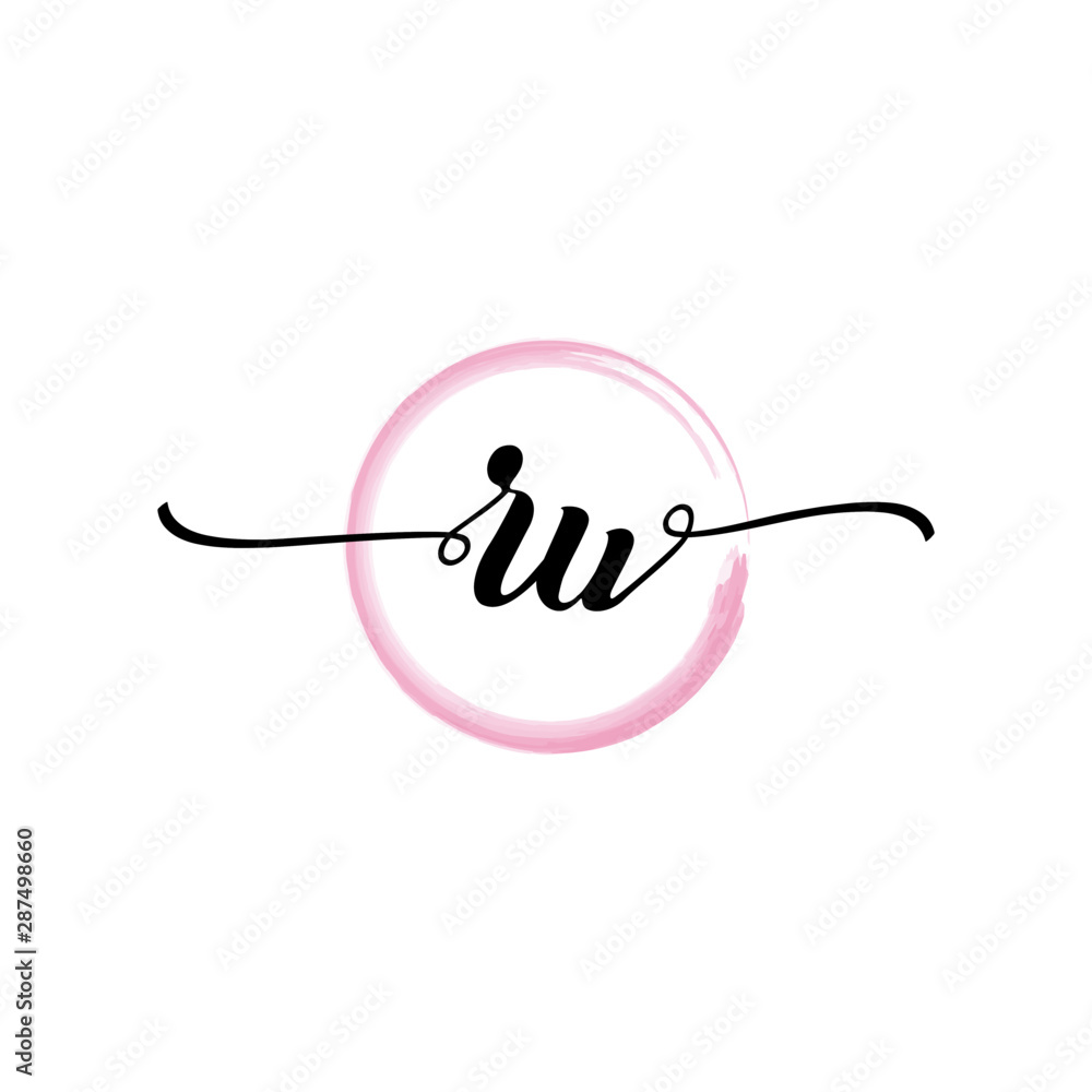 RU initial handwriting logo template. round logo in watercolor color with handwritten letters in the middle. Handwritten logos are used for, weddings, fashion, jewelry, boutiques and business RU initial handwriting logo template. round logo in watercolor color with handwritten letters in the middle. Handwritten logos are used for, weddings, fashion, jewelry, boutiques and business