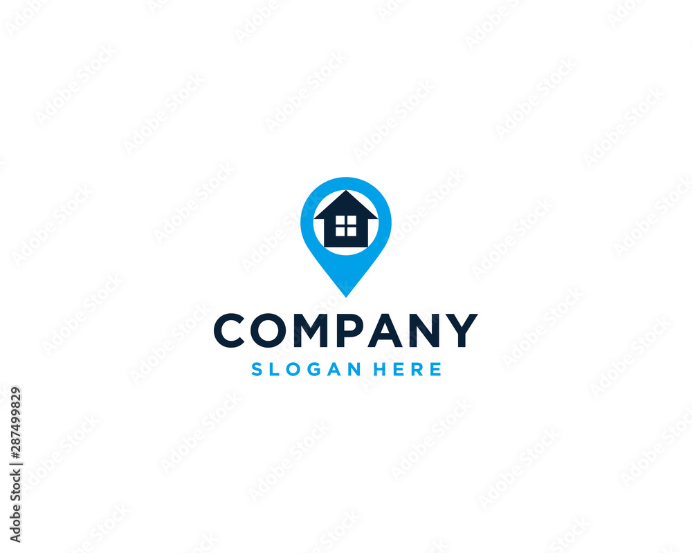 Home pin logo design template Home pin logo design template