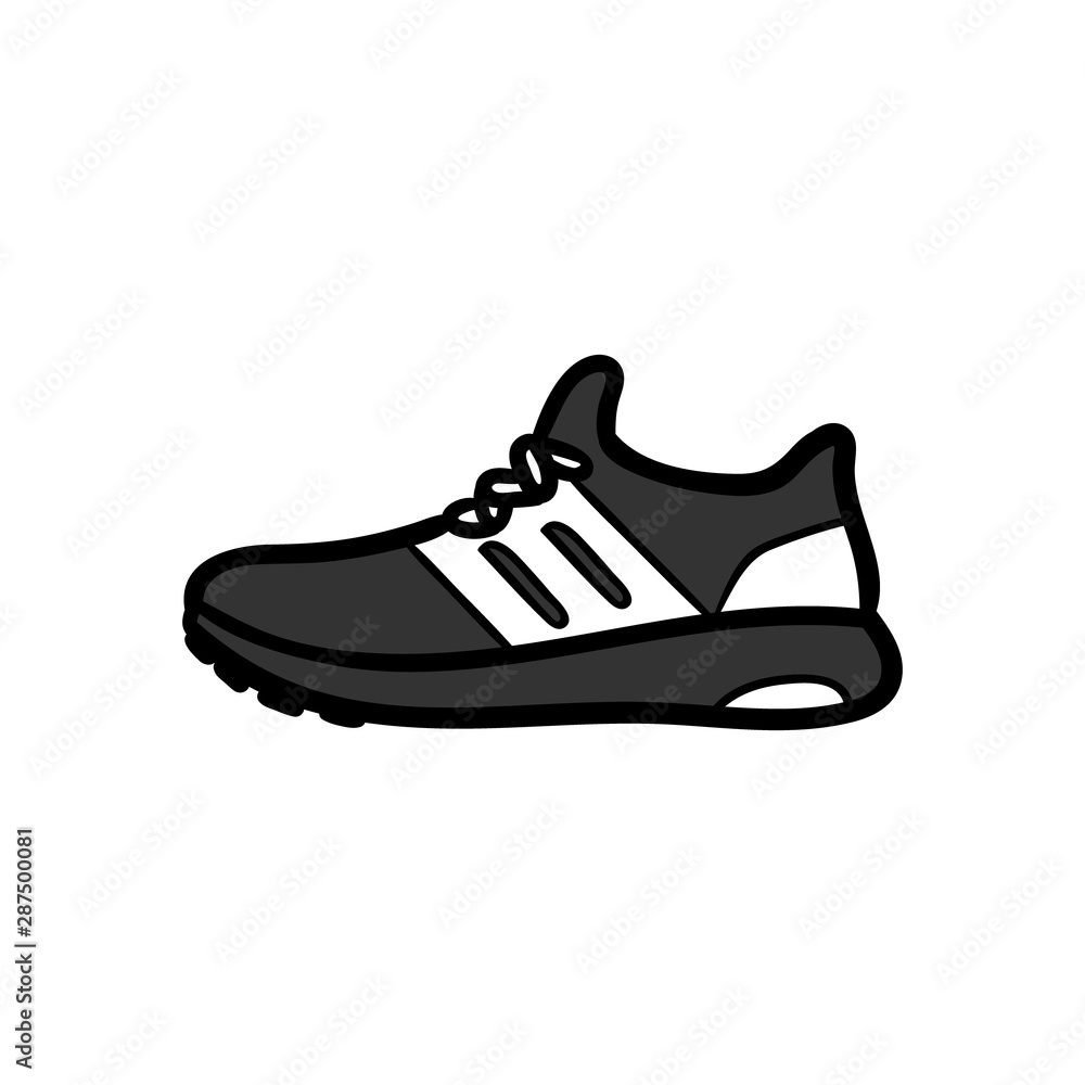 Cartoon Black Sporty Sneaker Illustration Cartoon Black Sporty Sneaker Illustration