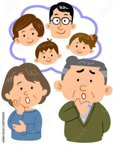 息子家族について悩むシニアの夫婦