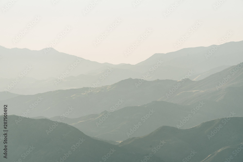 View of the Santa Ynez Mountains from Camino Cielo, in Los Padres National Forest, near Santa Barbara, California