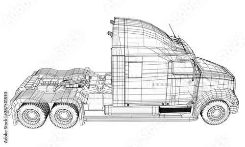Shipping industry, logistics transportation and cargo freight transport industrial business commercial concept wire-frame. Created illustration of 3d.