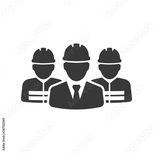 vector icons of construction man worker