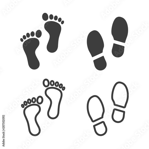 set of foot print icons