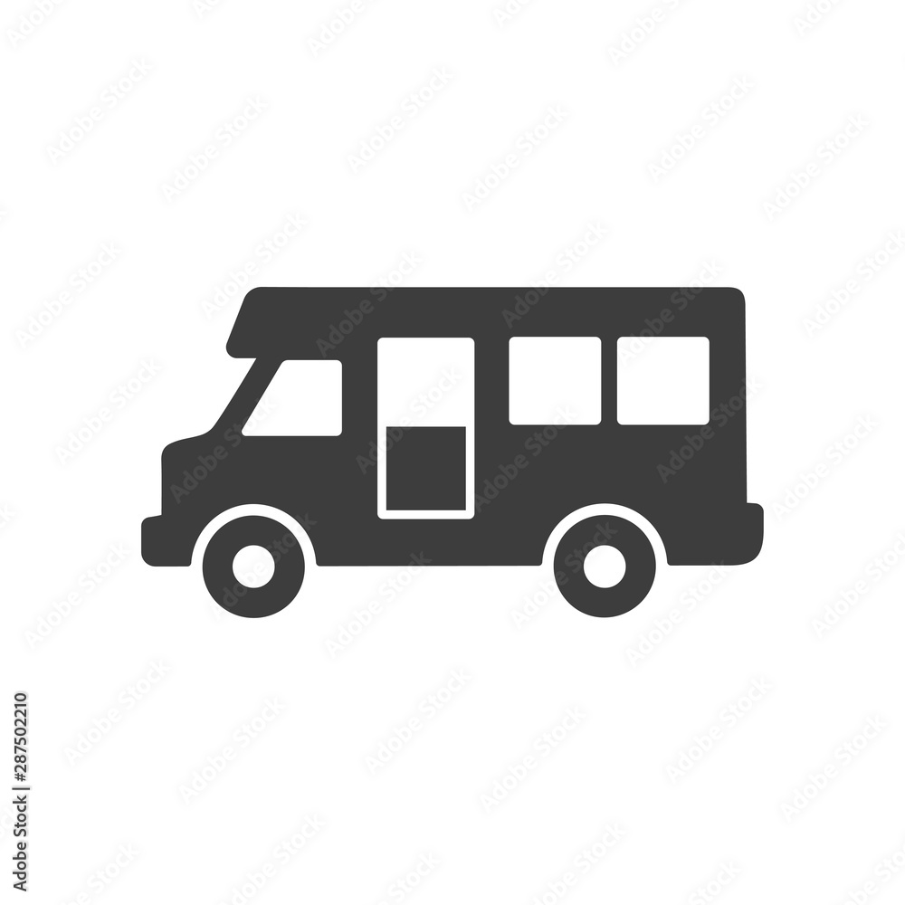 vector icon motorhome isolated on white
