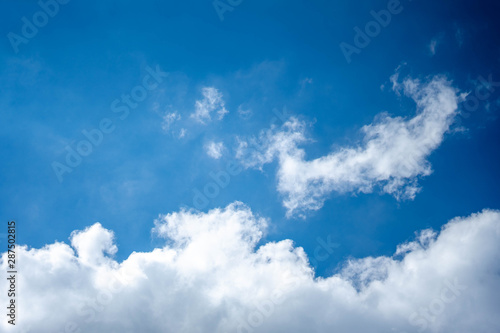 White cloud and blue sky, Nature background.