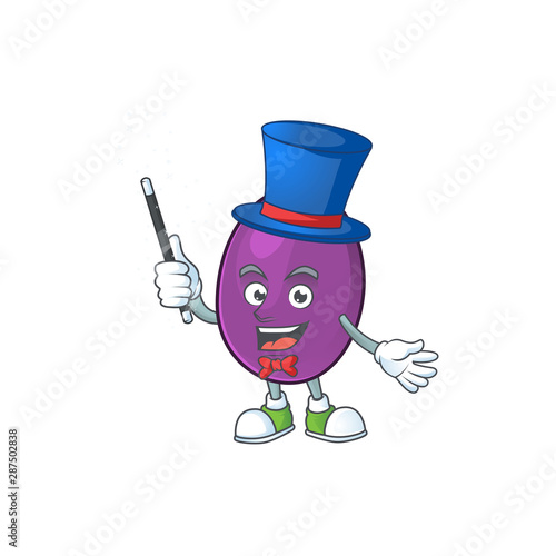 Magician delicious winne fruit in a character cartoon