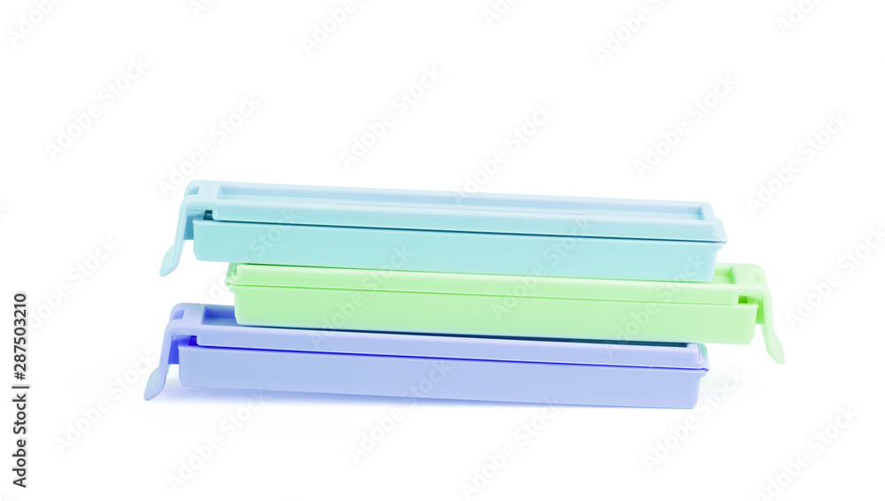 Clips for packages on a white background Clips for packages on a white background