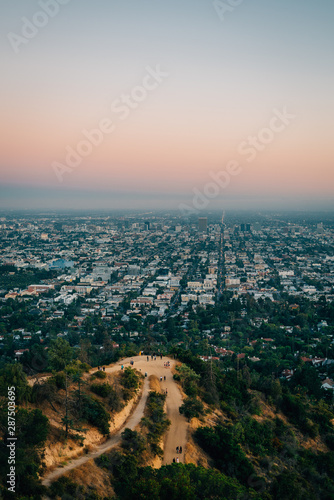 Sunset view from Griffith Observatory, in Los Angeles, California © jonbilous
