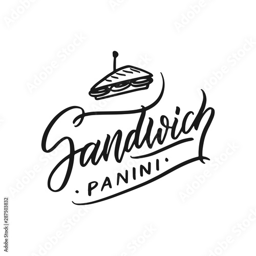 Food logo doodle design template. Vector eps10 letter logotype illustration. I