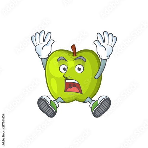 Successful character granny smith green apple with mascot