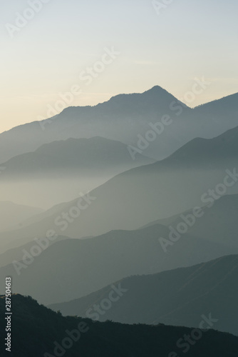 Mountain layers view from Glendora Ridge Road, in Angeles National Forest, California