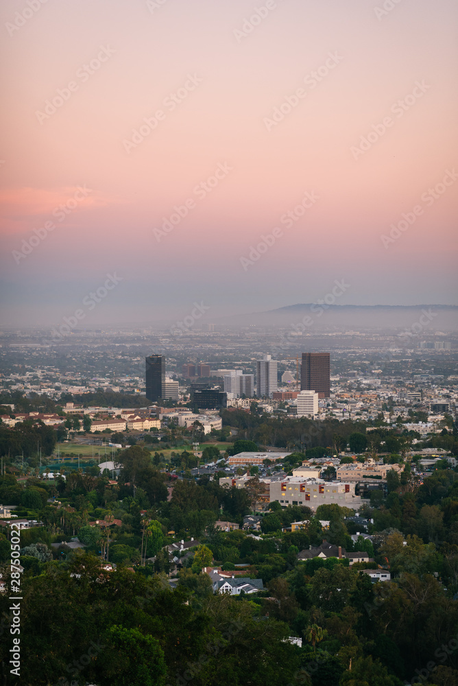Sunset view from The Getty Center, in Los Angeles, California