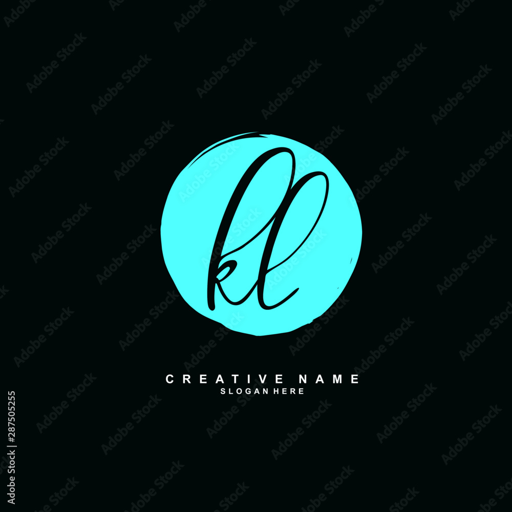 K L KL Initial logo template vector. Letter logo concept with background template.
