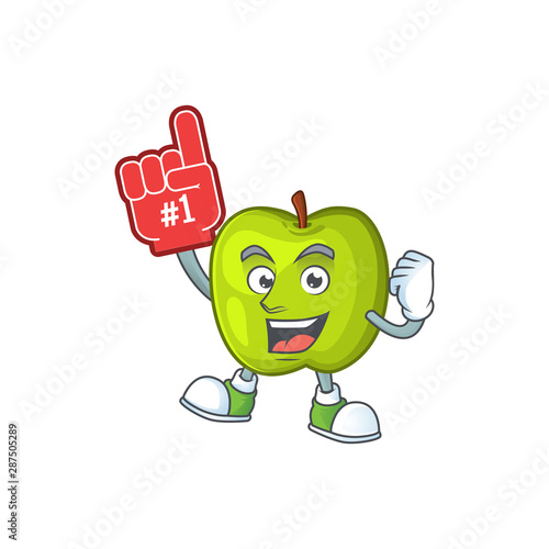 Foam finger granny smith apple character for health mascot