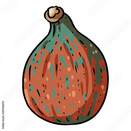Cute autumn pumpkin cartoon doodle. Halloween harvest fest symbol