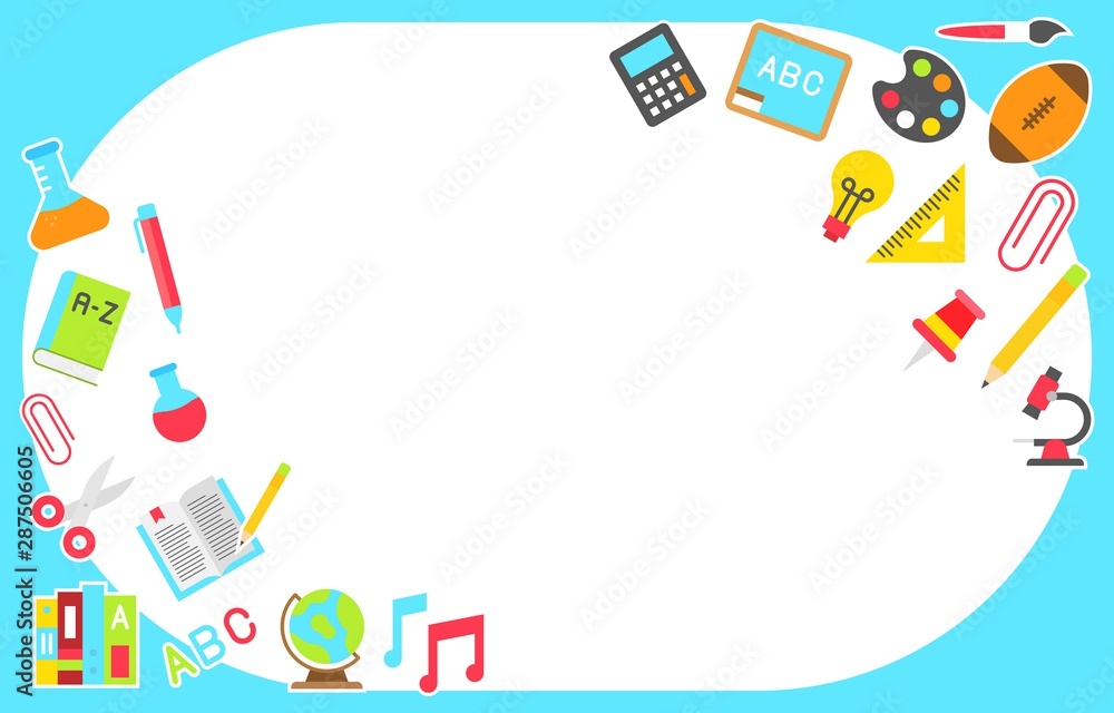 School supplies frame for flyer or poster template School supplies frame for flyer or poster template