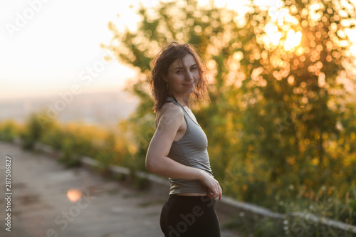 woman at sunset in park  growth and development
