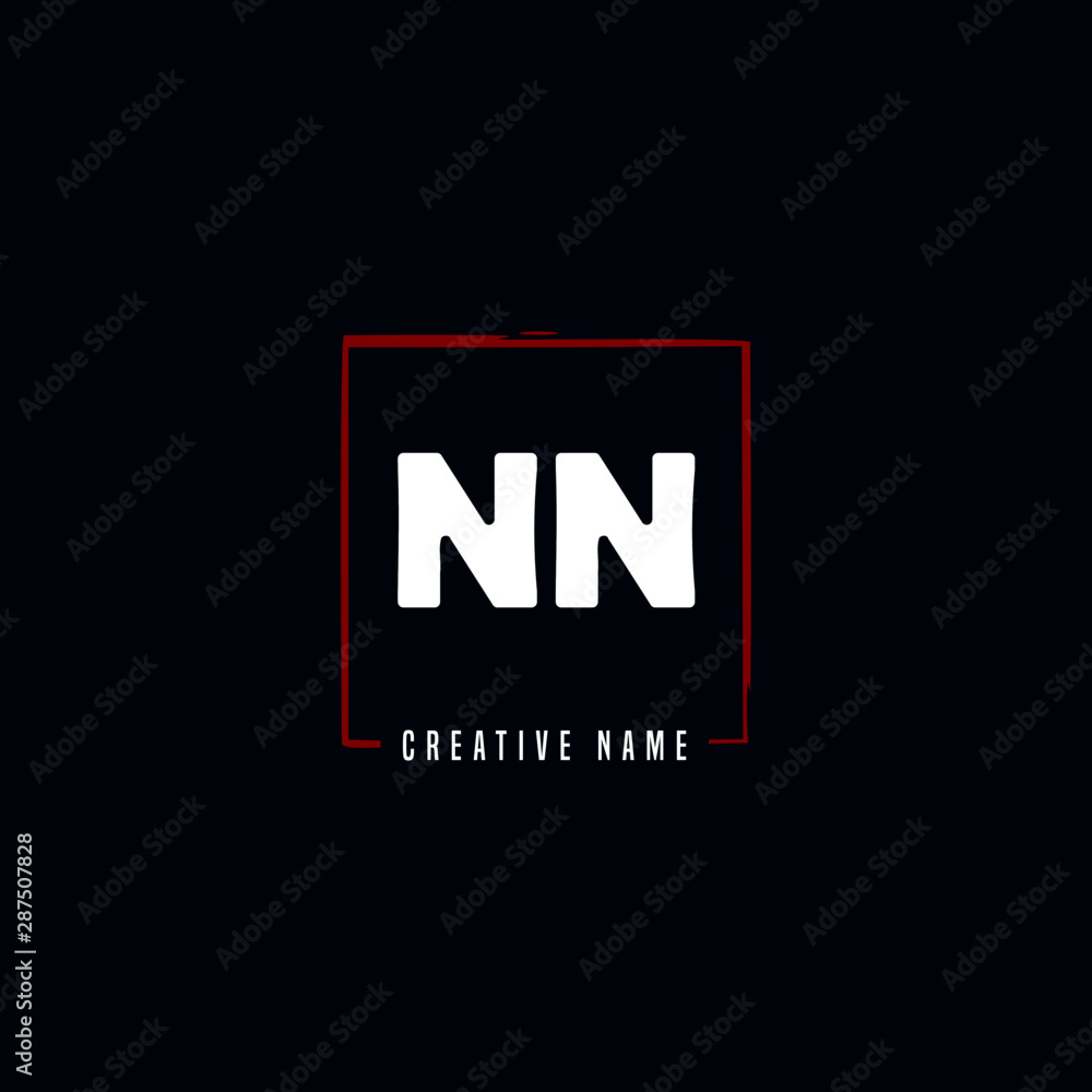 Fototapeta premium N NN Initial logo template vector. Letter logo concept with background template.