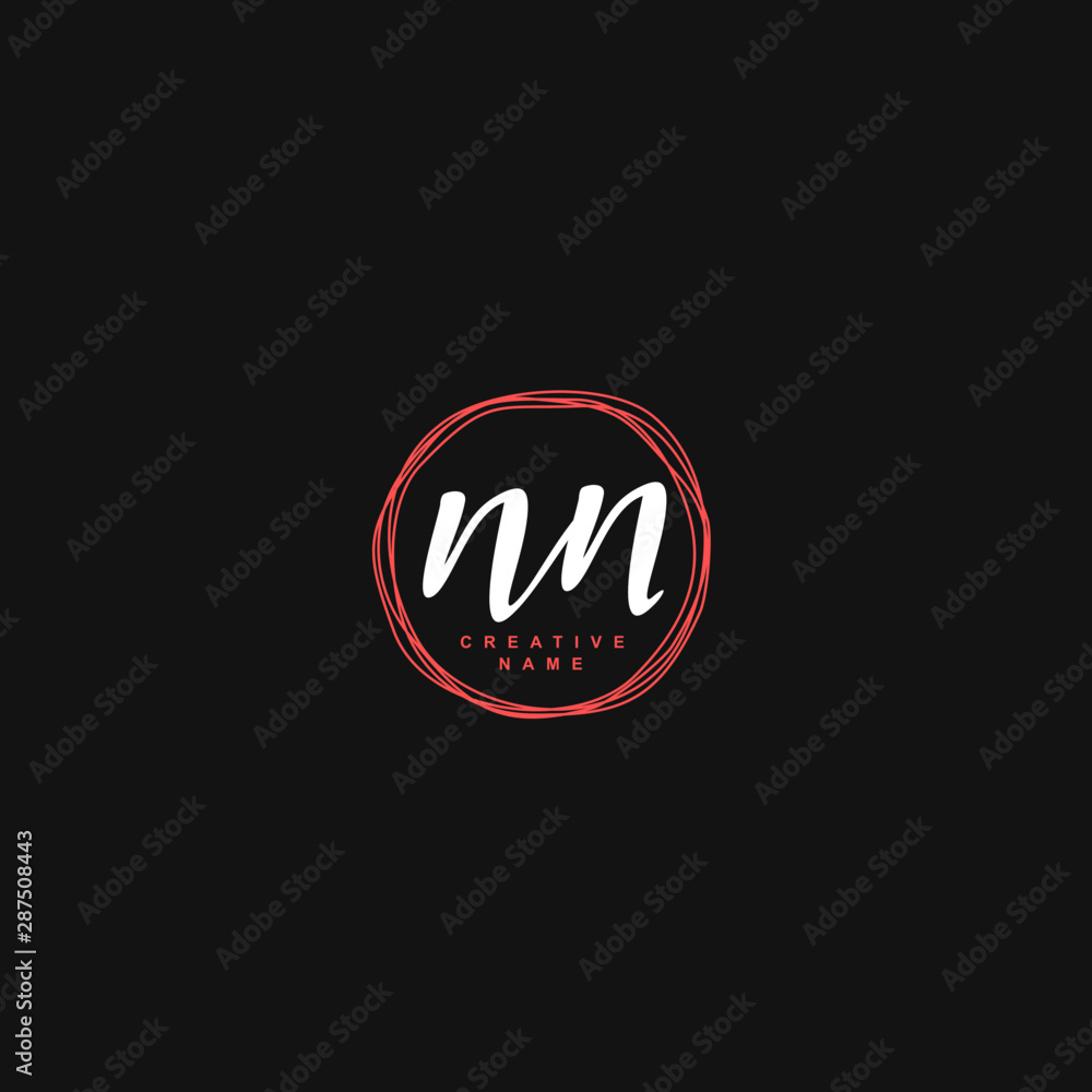 Fototapeta premium N NN Initial logo template vector. Letter logo concept with background template.
