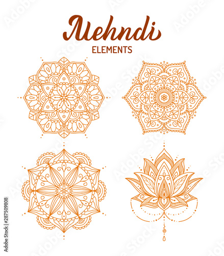 Mehndi elements set