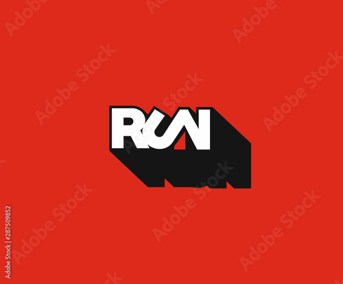 Run calligraphic text vector illustration design.