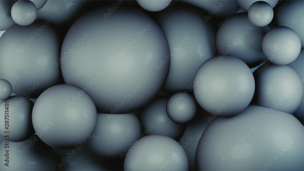 3D Render of different shape bubble or spheres in shiny gray color. Abstract geometric shape wallpaper in minimal style. 3D Render of different shape bubble or spheres in shiny gray color. Abstract geometric shape wallpaper in minimal style.