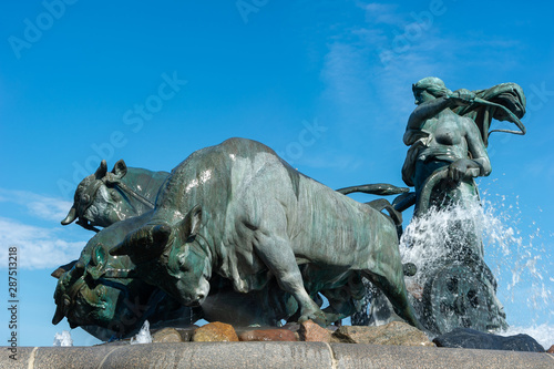 The Gefion Fountain is a large fountain located at one end of the port of Copenhagen