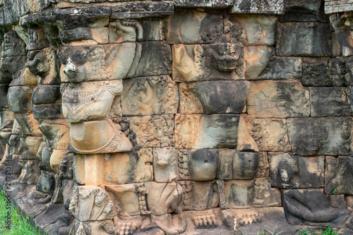 Old wall Angkor Thom at Siem Reap, Cambodia.  © Sombat
