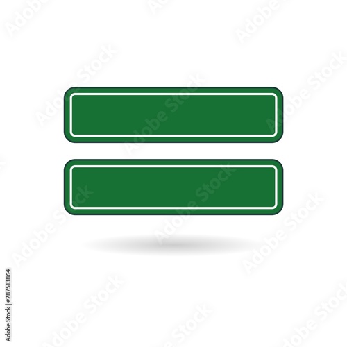 Obraz na płótnie Empty green traffic sign board and pole metal isolated on white background