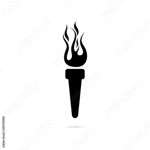 Torch black icon on white background