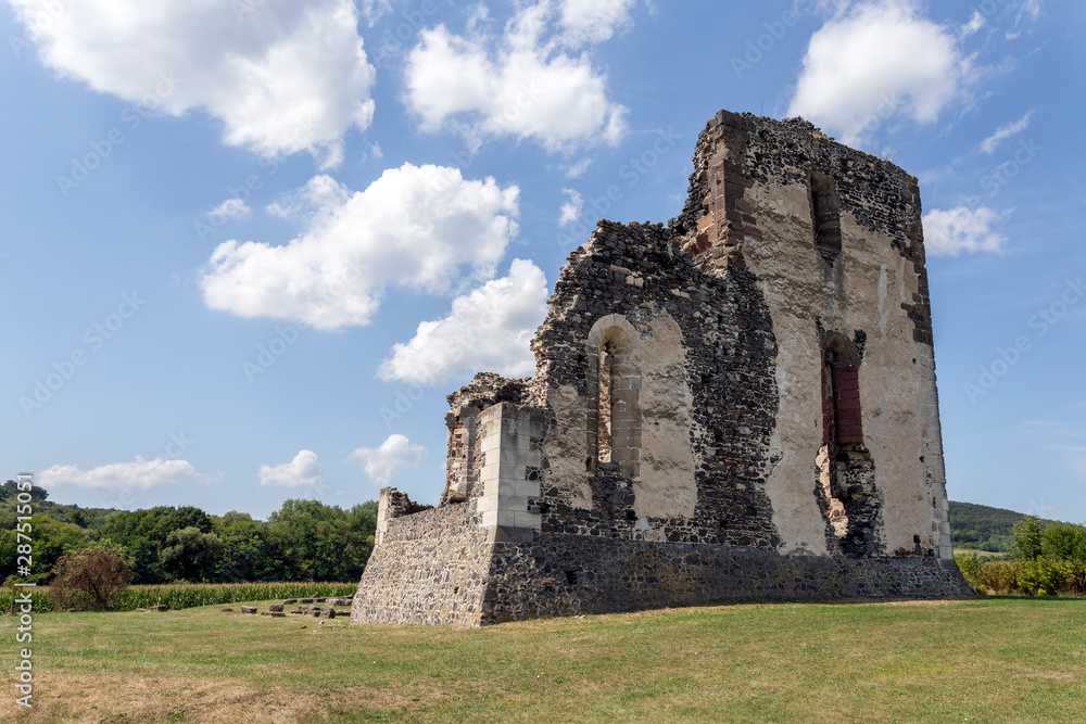 Ruins of the medieval St. Andrew church in Taliandorogdi, Hungary.
